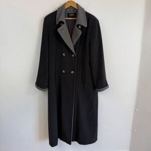 Vintage Pierrette Superangora Wool Cashmere Double Breasted Coat Gray US 12‎